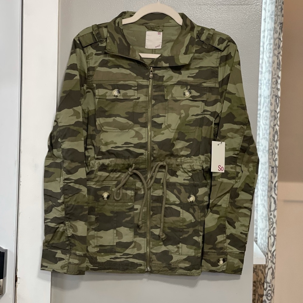Juniors' SO Essential Utility Jacket with Drawcord size small NWT - Picture 2 of 9